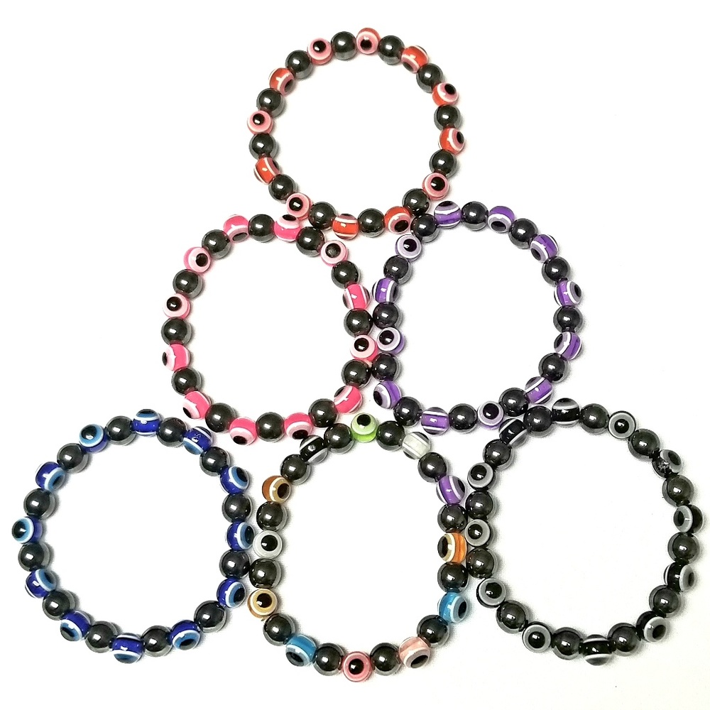 Magnetic Hematite Bracelet, Evil Eye Bracelet